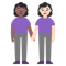 Women Holding Hands- Medium-Dark Skin Tone- Light Skin Tone emoji on Microsoft